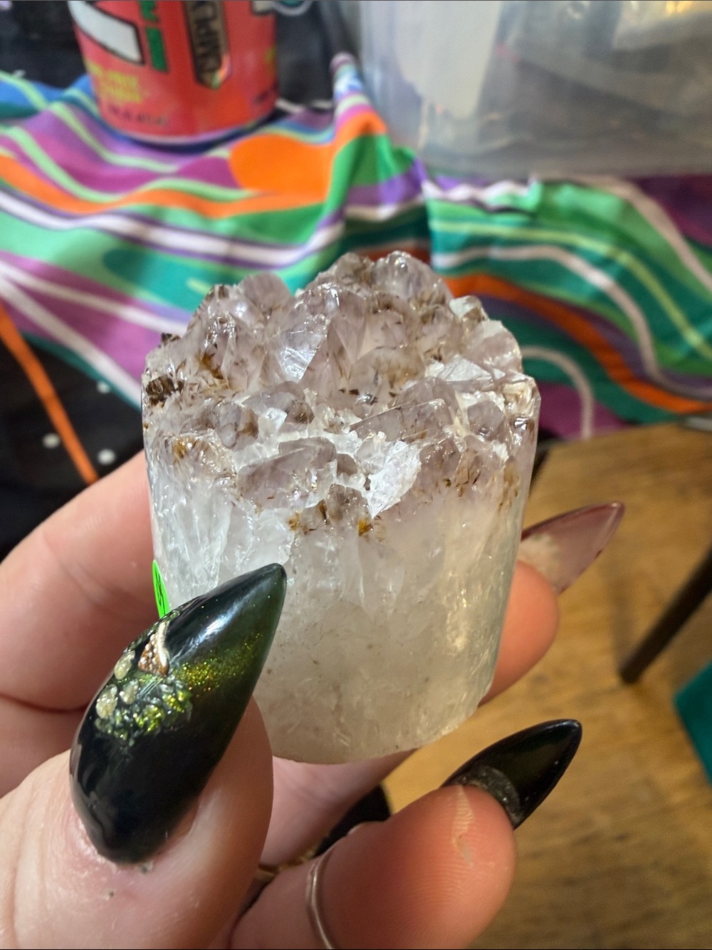 Clear Quartz Crystal Cluster Accent - White